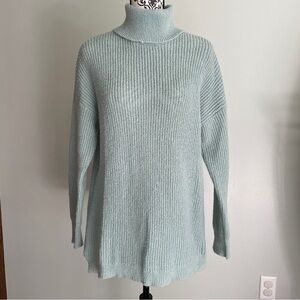 Maurices Blue Green Turtleneck Sweater Women’s Size Medium Long Sleeve Polyester